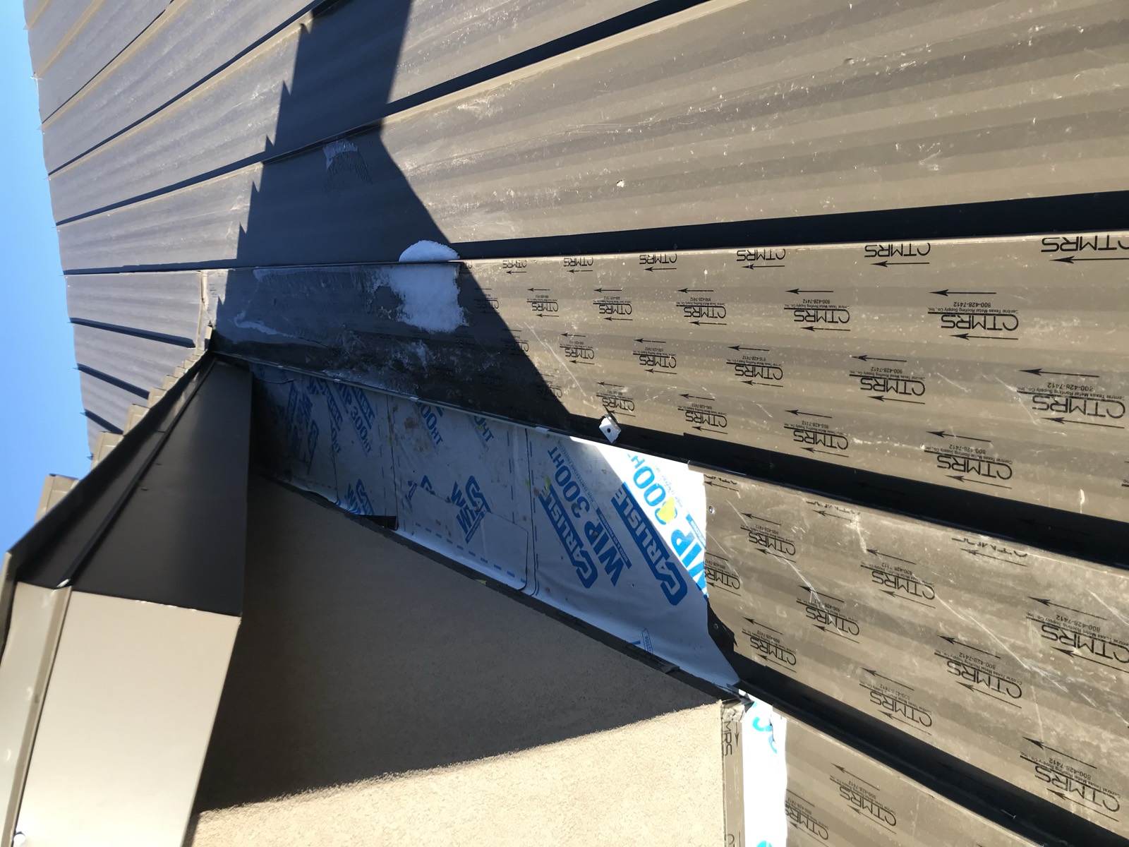 Metal roof repair on a home in Leander, TX
